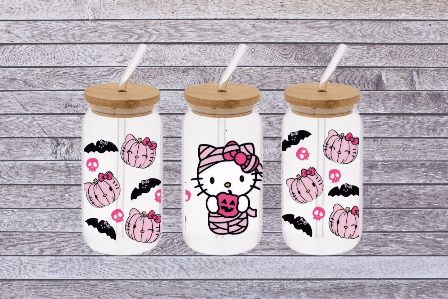 Hello Kitty Mummy Cup, Hello Kitty Mummy 16oz Libby Cup, Hello Kitty Mummy 16oz Libby Cup UV Wrap - Mya and Kenzie co