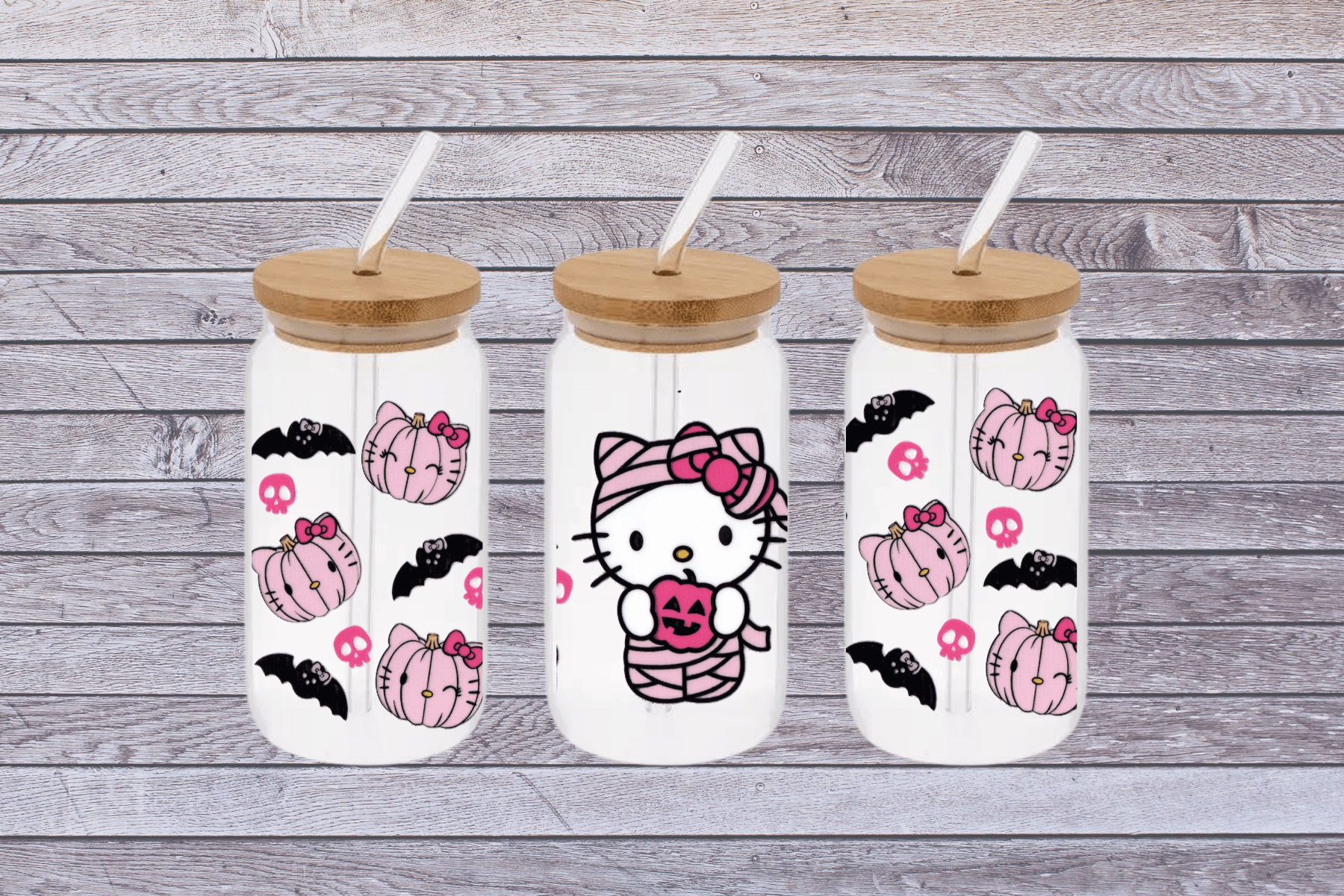 Hello Kitty Mummy Cup, Hello Kitty Mummy 16oz Libby Cup, Hello Kitty Mummy 16oz Libby Cup UV Wrap - Mya and Kenzie co