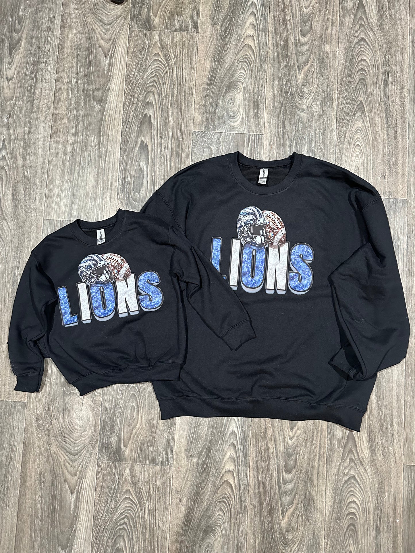 Detroit Lions Glitter football - Mya and Kenzie co