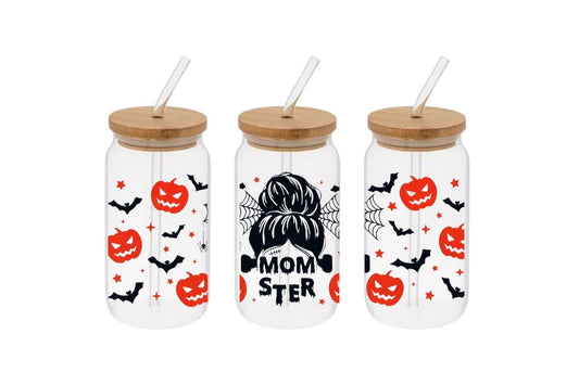 Momster 16oz Libby Cup, Momster Cup, Momster 16oz Libby Cup UV DTF Wrap - Mya and Kenzie co