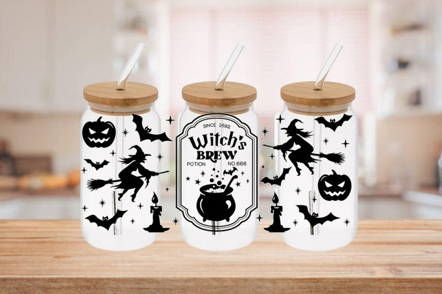 Witches Brew Hocus Pocus 16oz Cup,Witches Brew Hocus Pocus cup, Witches Brew Pocus UV dtf Transfer - Mya and Kenzie co