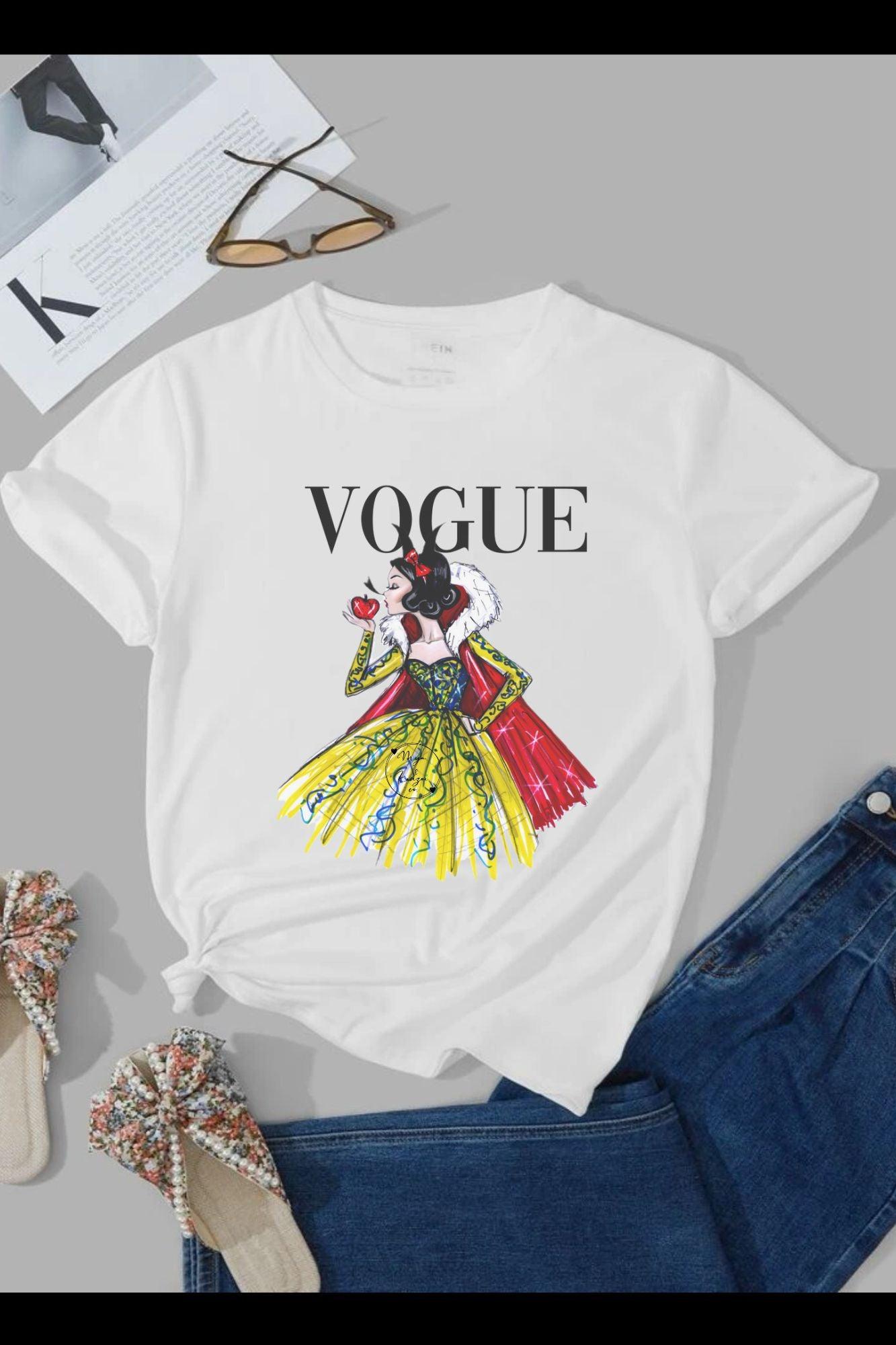 Vogue Snow White Disney Princess Luxury Fashion T-shirt - Mya and Kenzie co