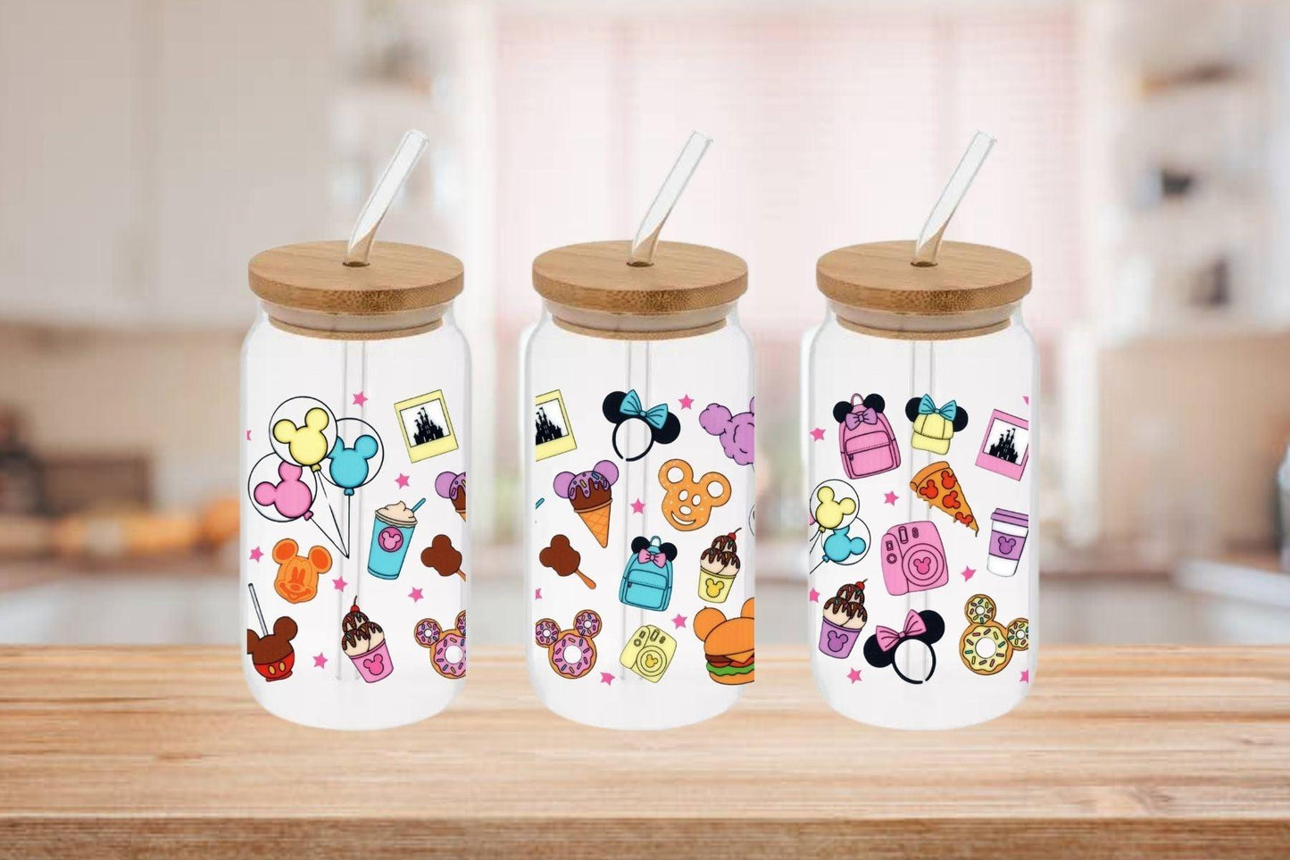 Disney Parks Snacks Cup, Disney parks snacks Cup, Disney park's 16oz Libby Cup UV DTF Wrap, Disneyland cup - Mya and Kenzie co