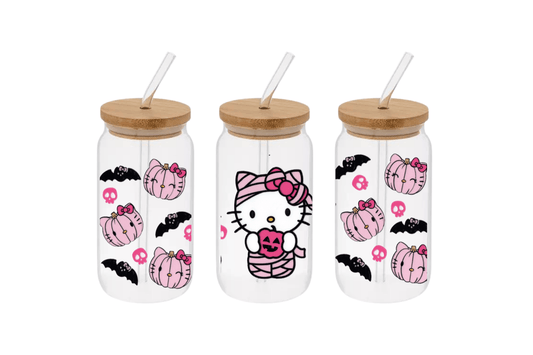 Hello Kitty Mummy Cup, Hello Kitty Mummy 16oz Libby Cup, Hello Kitty Mummy 16oz Libby Cup UV Wrap - Mya and Kenzie co