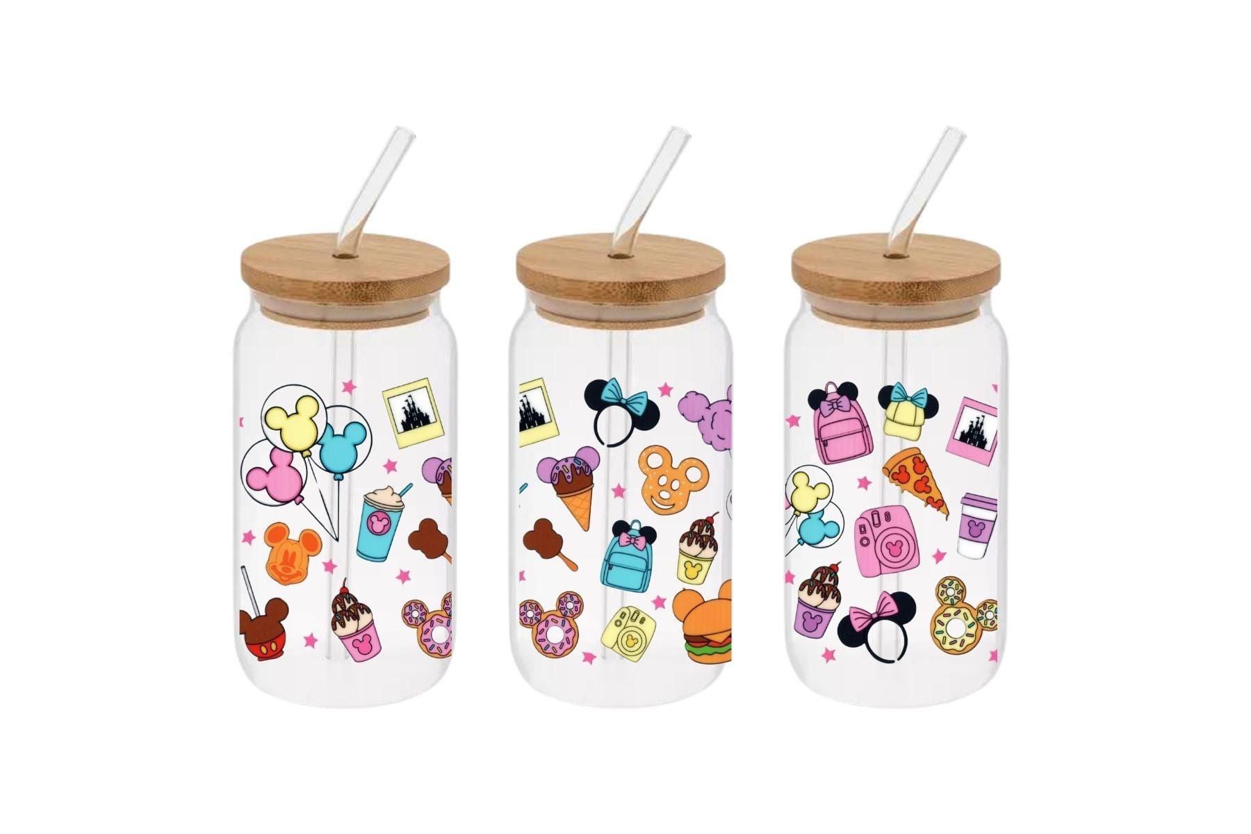 Disney Parks Snacks Cup, Disney parks snacks Cup, Disney park's 16oz Libby Cup UV DTF Wrap, Disneyland cup - Mya and Kenzie co