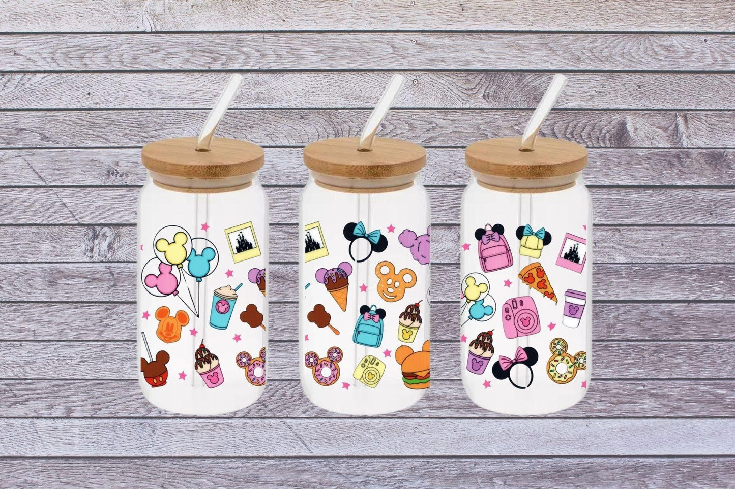 Disney Parks Snacks Cup, Disney parks snacks Cup, Disney park's 16oz Libby Cup UV DTF Wrap, Disneyland cup - Mya and Kenzie co