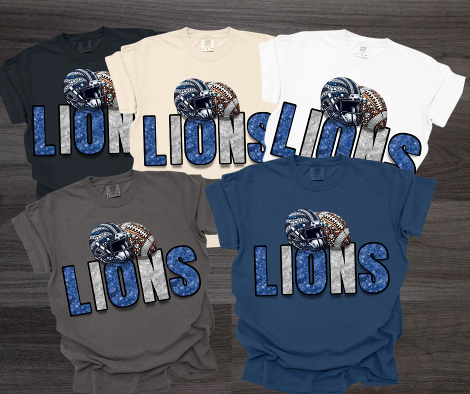 vintage lions graphic design, Glitter football Design t-shirt