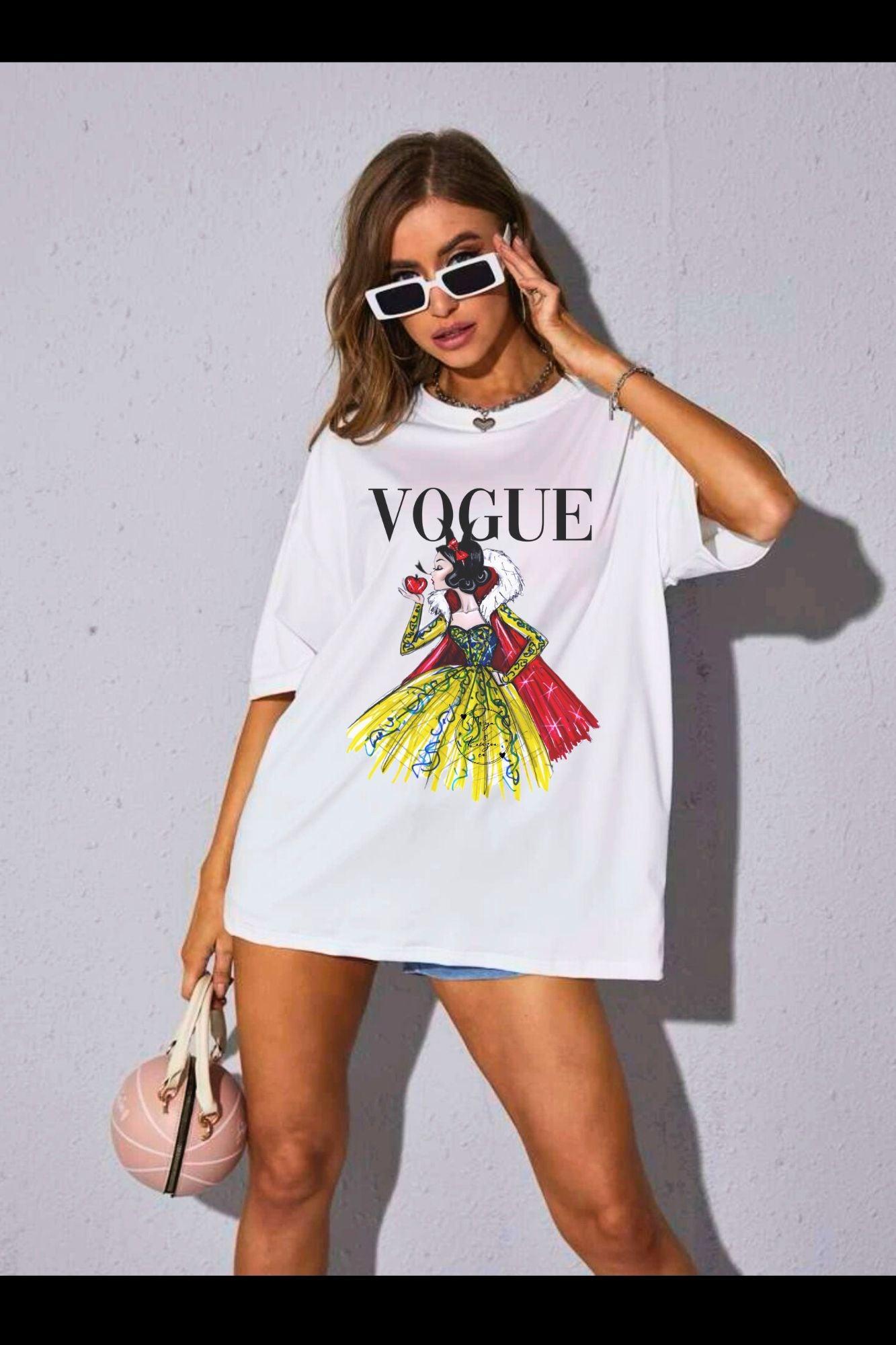 Vogue Snow White Disney Princess Luxury Fashion T-shirt - Mya and Kenzie co