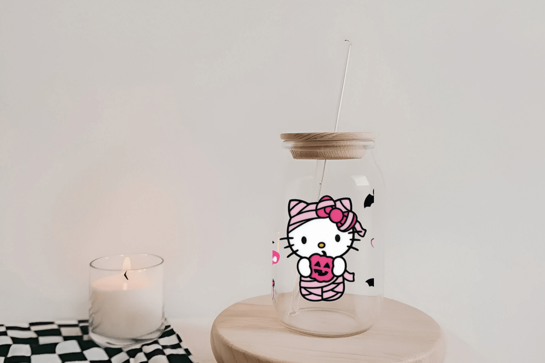 Hello Kitty Mummy Cup, Hello Kitty Mummy 16oz Libby Cup, Hello Kitty Mummy 16oz Libby Cup UV Wrap - Mya and Kenzie co