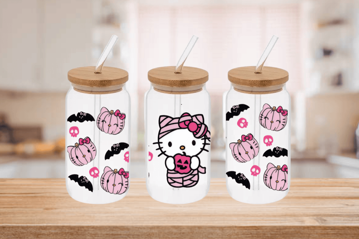 Hello Kitty Mummy Cup, Hello Kitty Mummy 16oz Libby Cup, Hello Kitty Mummy 16oz Libby Cup UV Wrap - Mya and Kenzie co