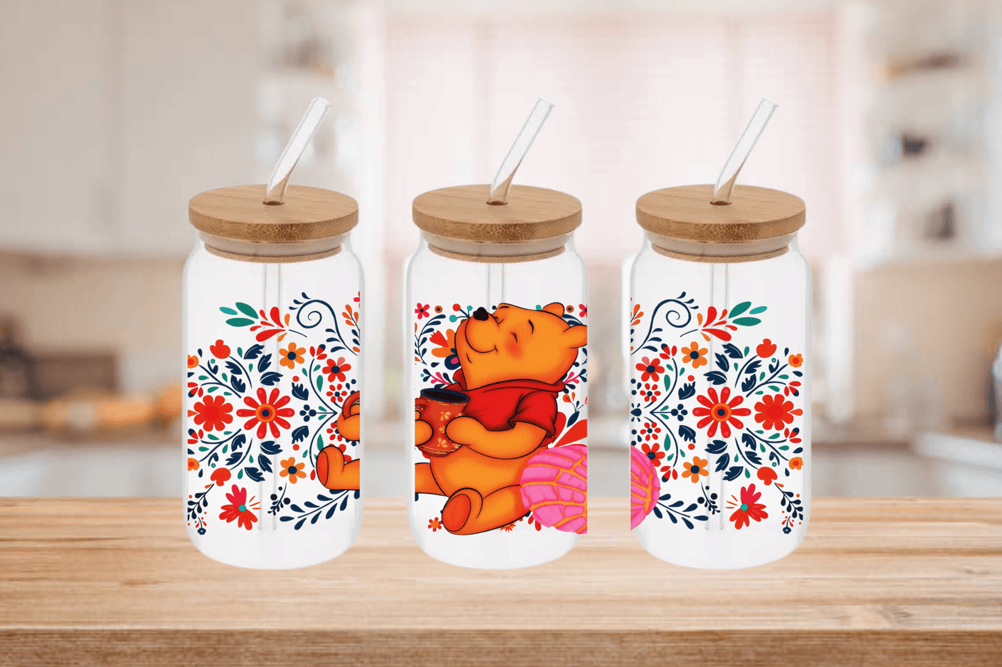 Winnie The Pooh Cup, Winnie The Pooh 16oz Libby Cup, Winnie The Pooh 16oz Libby Cup UV Wrap - Mya and Kenzie co