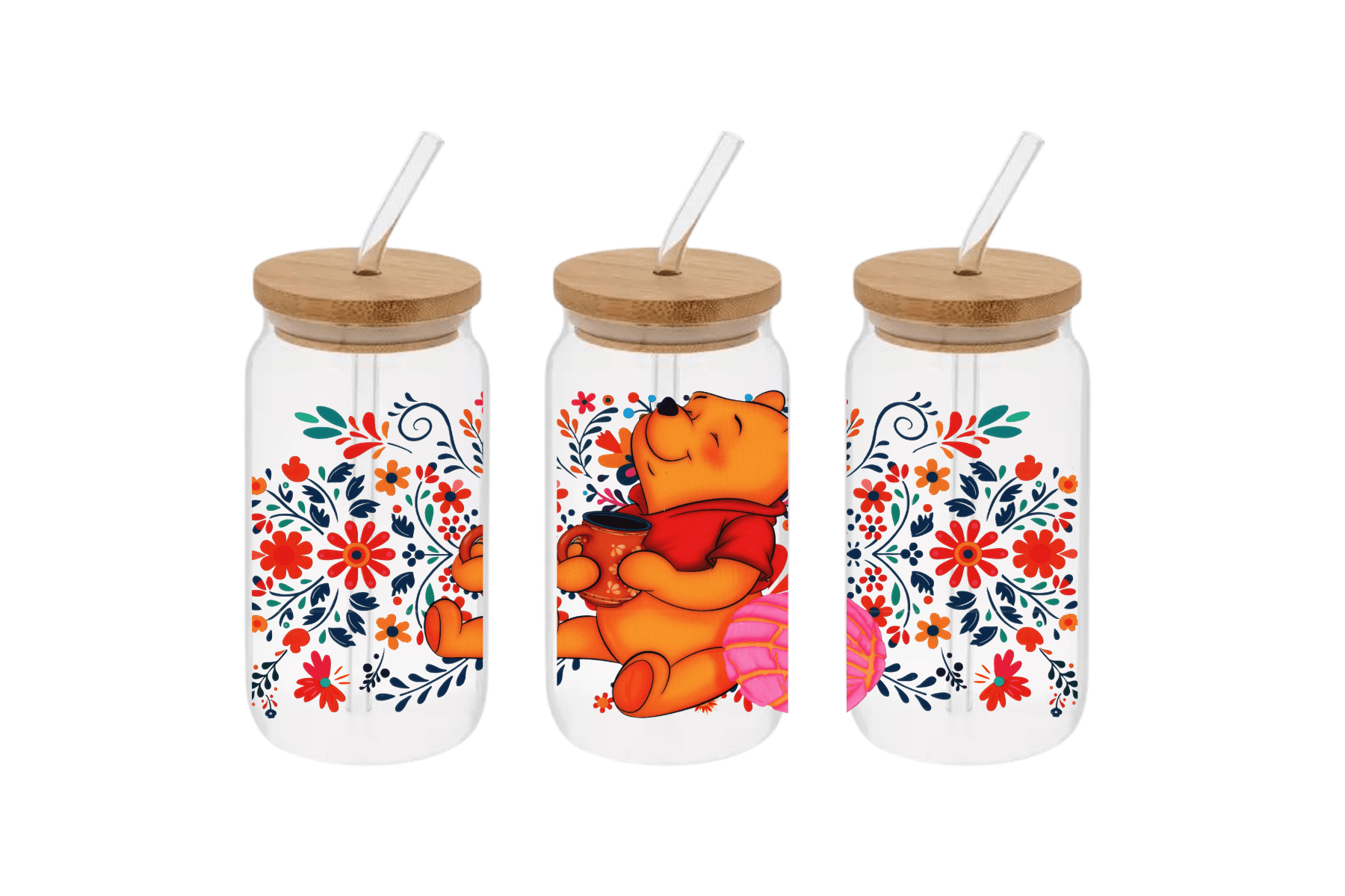 Winnie The Pooh Cup, Winnie The Pooh 16oz Libby Cup, Winnie The Pooh 16oz Libby Cup UV Wrap - Mya and Kenzie co